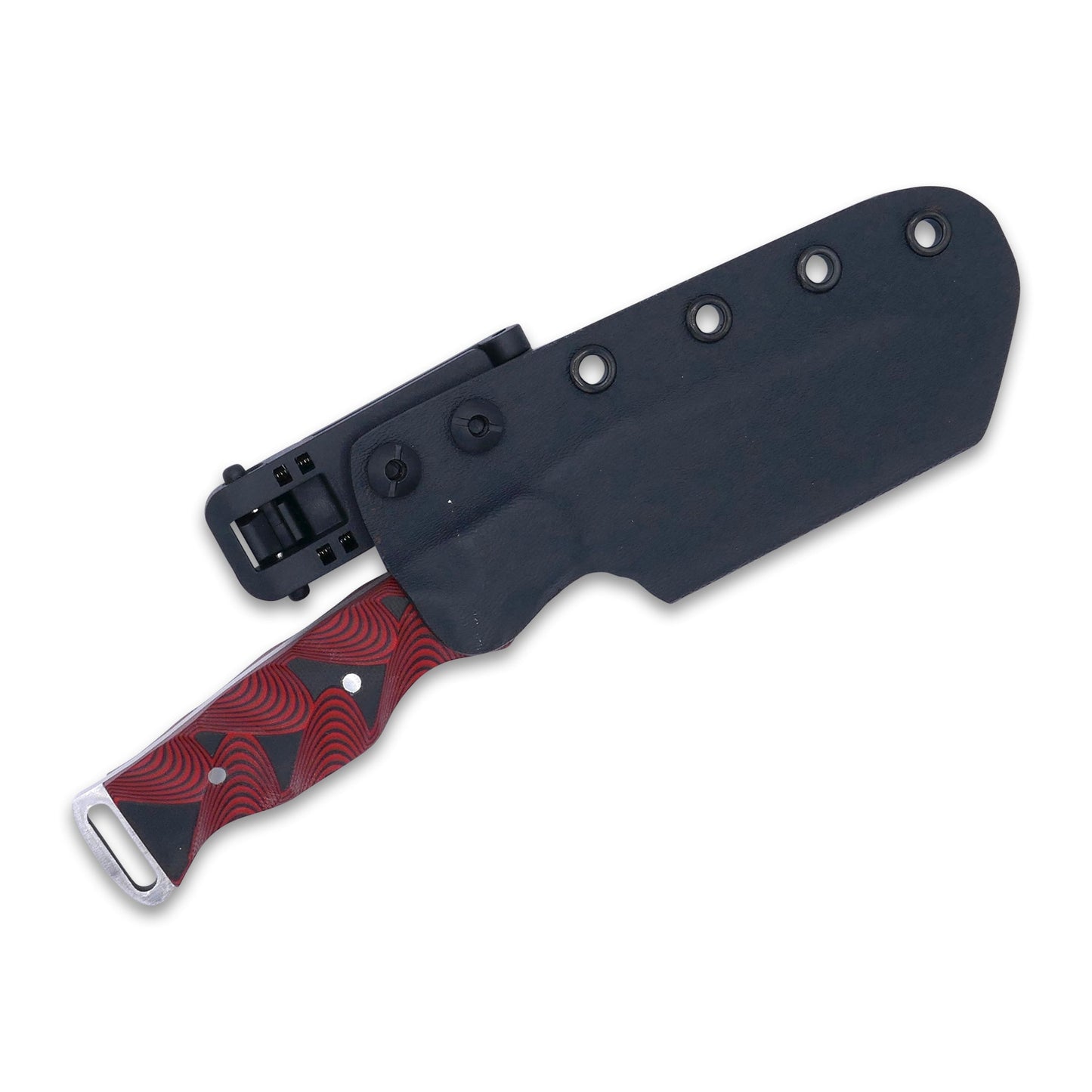 Crimson - Cobra - Magnacut Two Tone Black / Satin Blade - Red / Black Hypnotic G-10 Handle