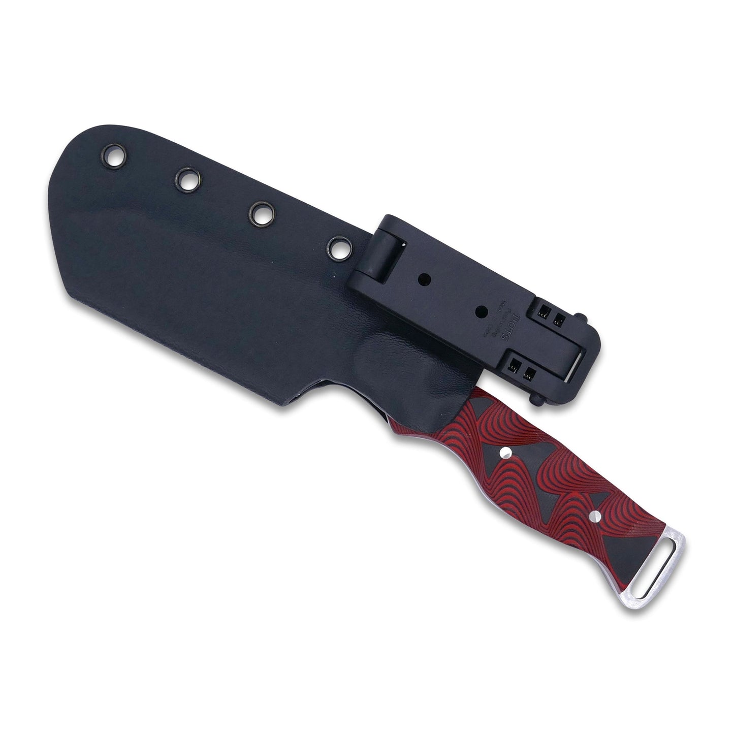 Crimson - Cobra - Magnacut Two Tone Black / Satin Blade - Red / Black Hypnotic G-10 Handle