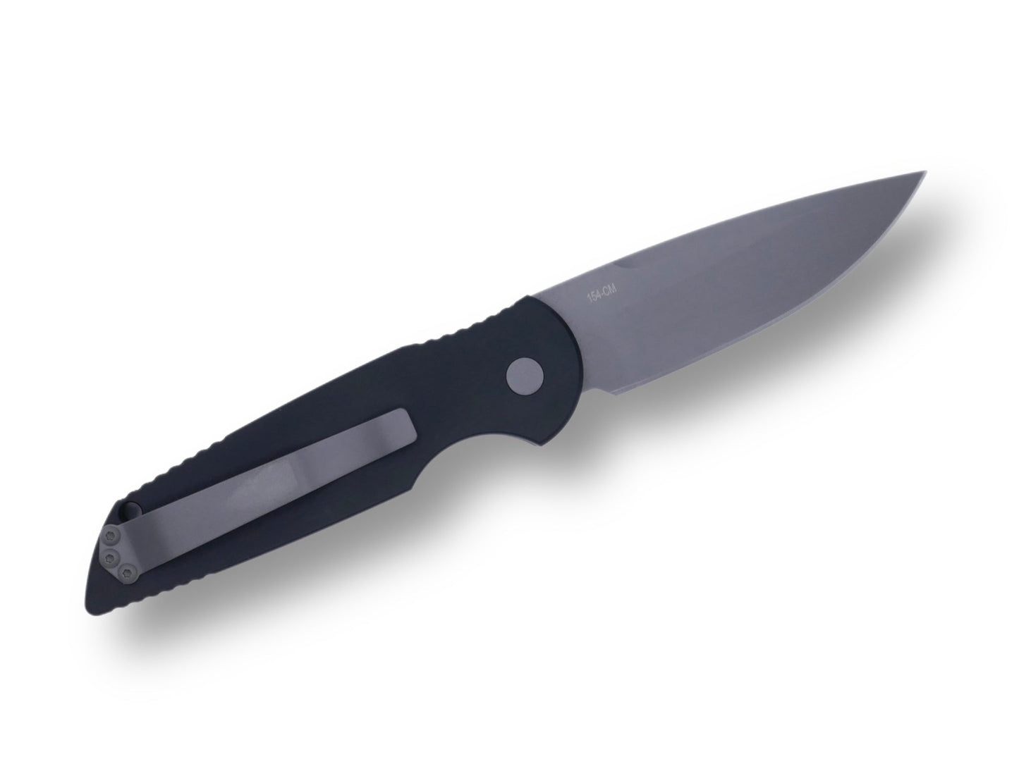 Tactical Response 3 - 3.5” Clip Point blade / Black Handle with Grooves / Bead Blasted 154CM