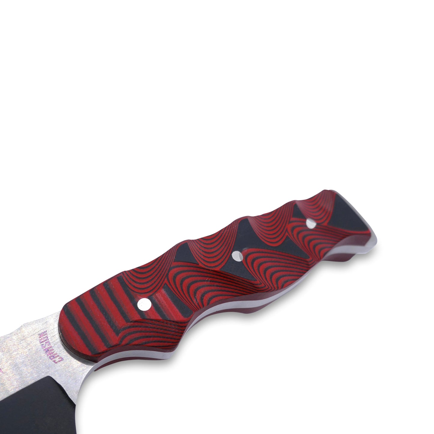 Crimson - Cobra - Magnacut Two Tone Black / Satin Blade - Red / Black Hypnotic G-10 Handle