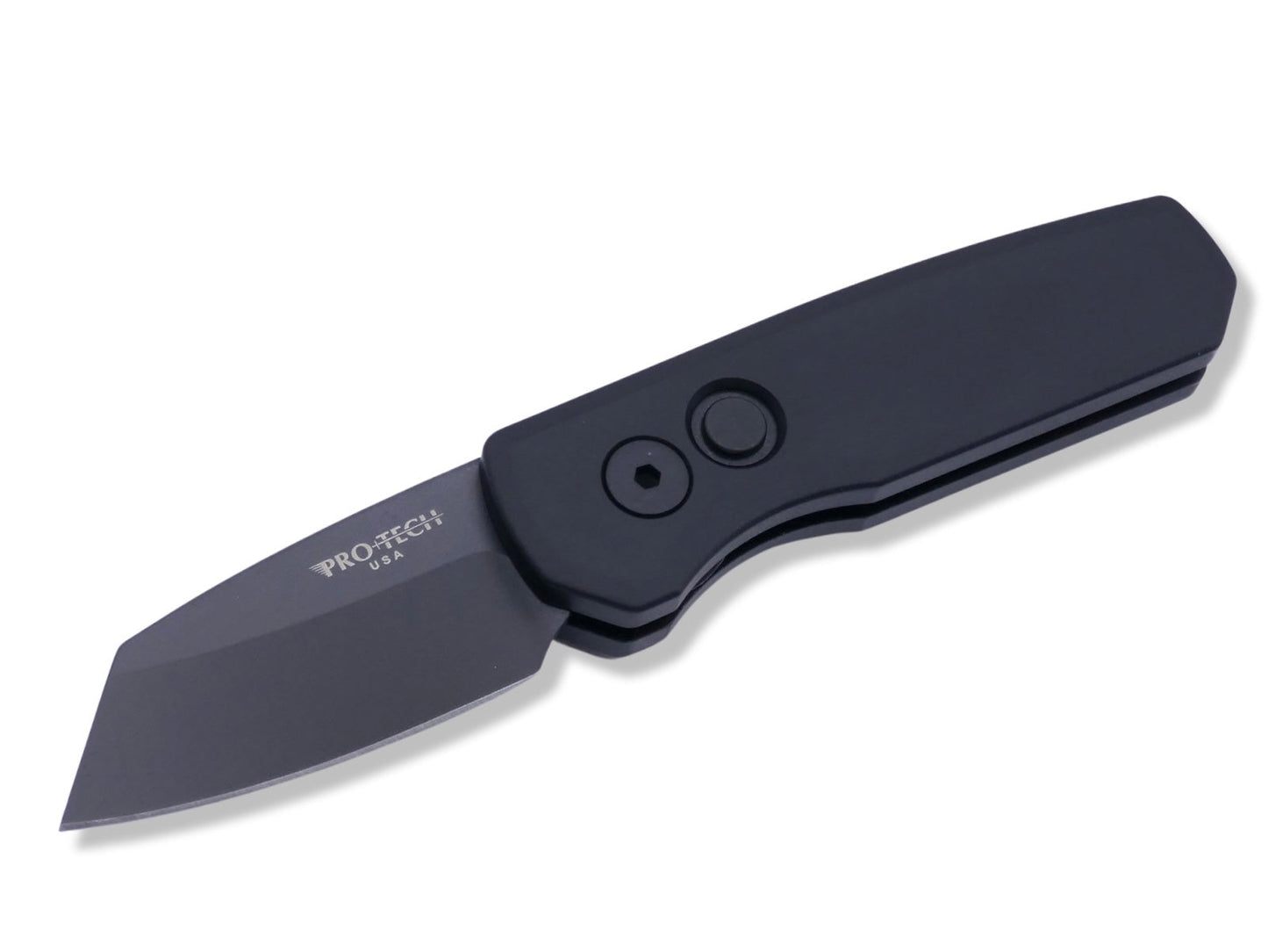 Runt 5 - Smooth Black Handle / Black Magnacut / Reverse Tanto