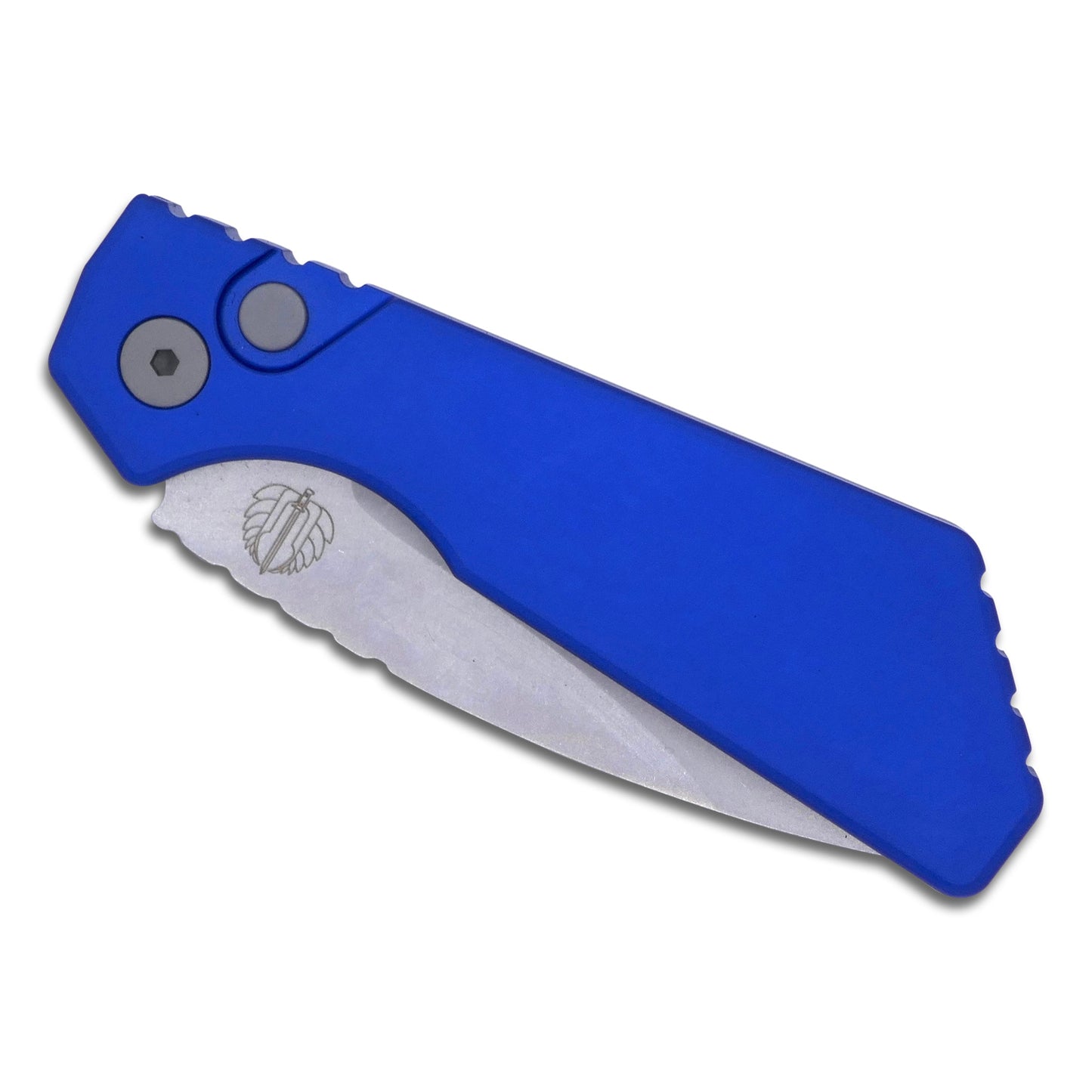 Strider PT+ - Blue Solid handle / Stonewash Magnacut / Blasted Hardware + Clip