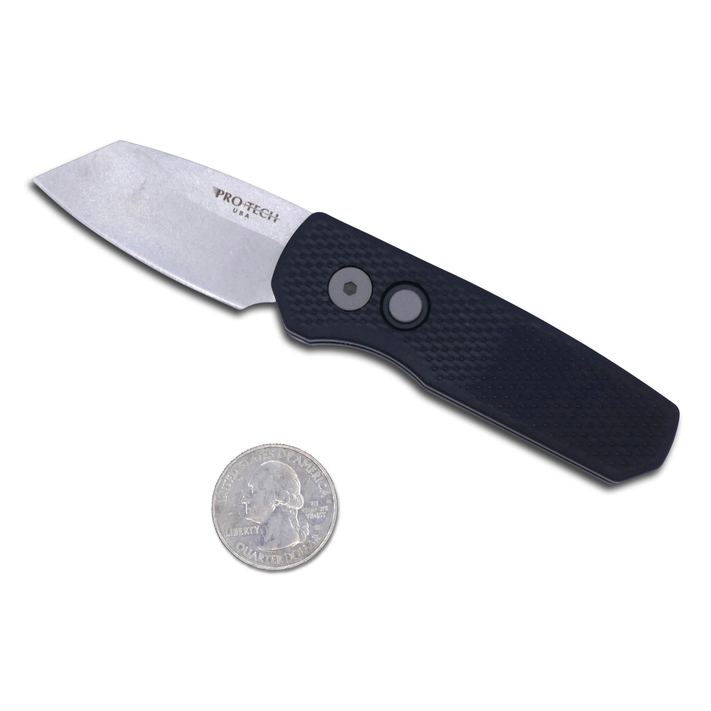 Runt 5 - Textured Black Handle / Stonewash Magnacut / Reverse Tanto