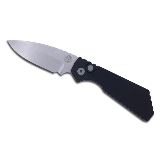 Strider PT+ - Black Textured Handle / Stonewash Magnacut Blade / Blasted Hardware + Clip