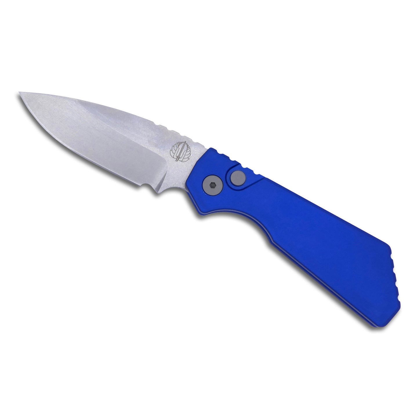 Strider PT+ - Blue Solid handle / Stonewash Magnacut / Blasted Hardware + Clip