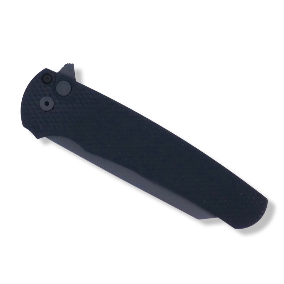 Malibu Flipper - Textured Black Handle / DLC Black 20CV Reverse Tanto / Blasted Hardware + Clip